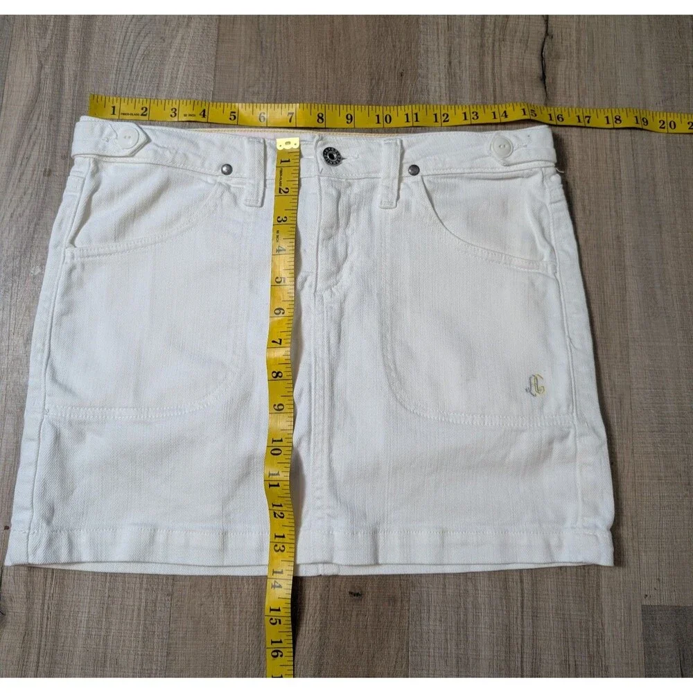 AG Adriano Goldschmied Size 28 White Denim Mini Skirt Utility Pockets USA Y2K